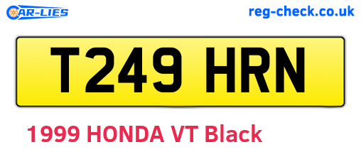T249HRN are the vehicle registration plates.
