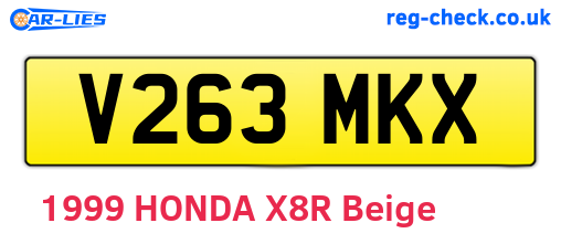V263MKX are the vehicle registration plates.