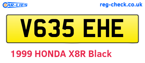 V635EHE are the vehicle registration plates.