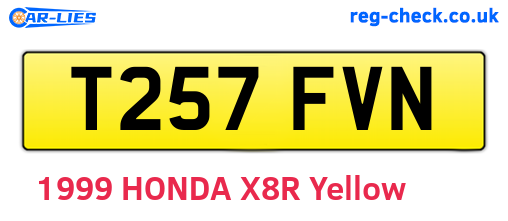 T257FVN are the vehicle registration plates.