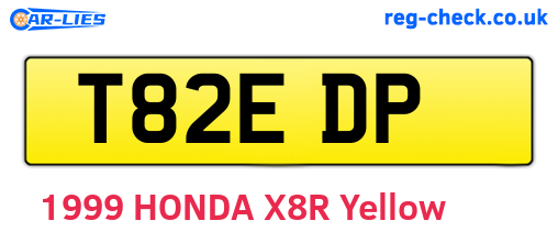 T82EDP are the vehicle registration plates.