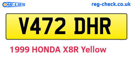 V472DHR are the vehicle registration plates.