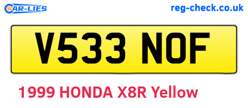 V533NOF are the vehicle registration plates.