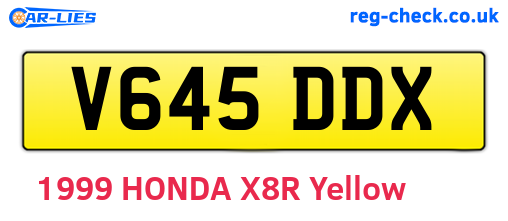 V645DDX are the vehicle registration plates.