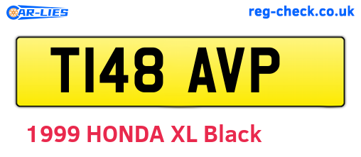 T148AVP are the vehicle registration plates.