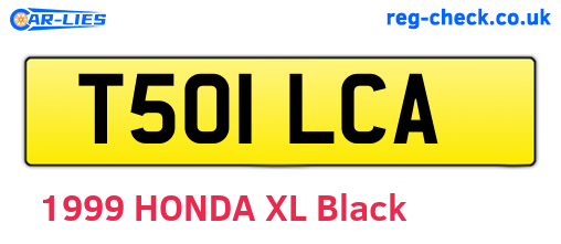 T501LCA are the vehicle registration plates.