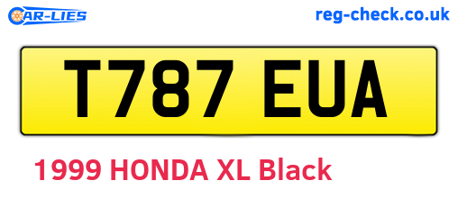 T787EUA are the vehicle registration plates.