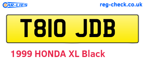 T810JDB are the vehicle registration plates.
