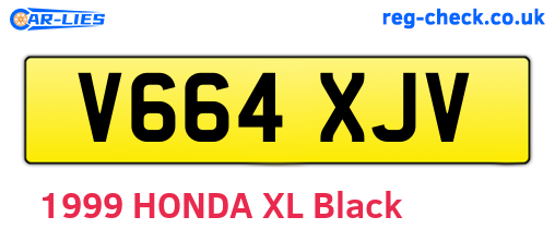V664XJV are the vehicle registration plates.