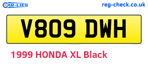 V809DWH are the vehicle registration plates.