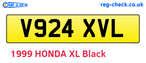 V924XVL are the vehicle registration plates.