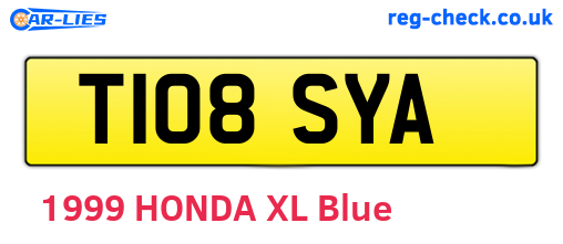 T108SYA are the vehicle registration plates.