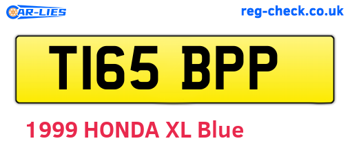 T165BPP are the vehicle registration plates.