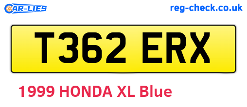 T362ERX are the vehicle registration plates.