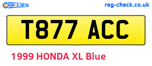 T877ACC are the vehicle registration plates.