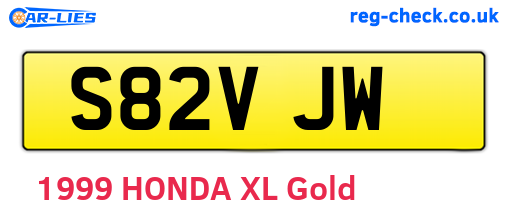 S82VJW are the vehicle registration plates.
