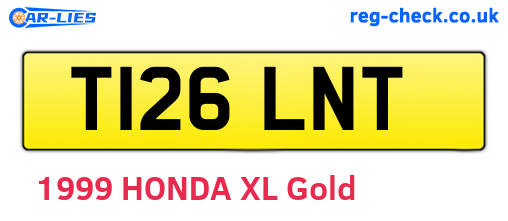 T126LNT are the vehicle registration plates.