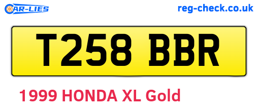 T258BBR are the vehicle registration plates.