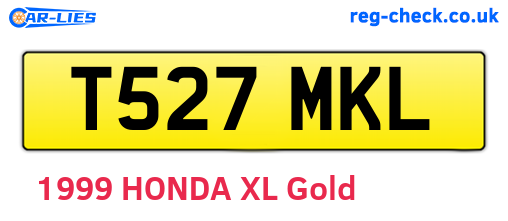 T527MKL are the vehicle registration plates.
