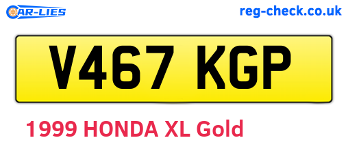 V467KGP are the vehicle registration plates.