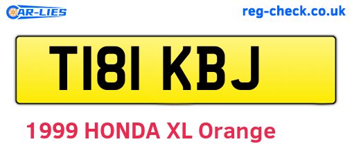 T181KBJ are the vehicle registration plates.