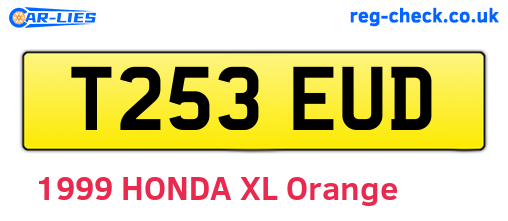 T253EUD are the vehicle registration plates.