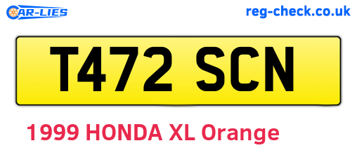 T472SCN are the vehicle registration plates.