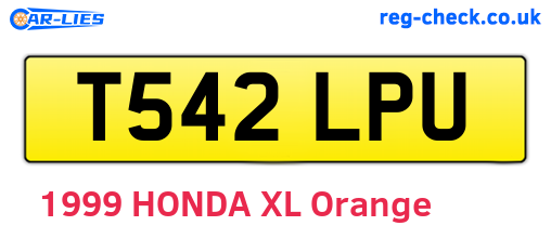 T542LPU are the vehicle registration plates.