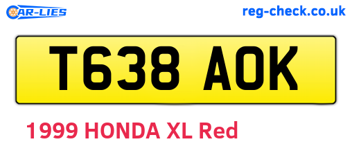 T638AOK are the vehicle registration plates.