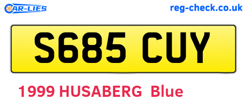 S685CUY are the vehicle registration plates.