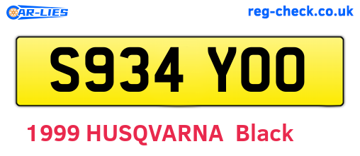 S934YOO are the vehicle registration plates.