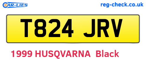 T824JRV are the vehicle registration plates.
