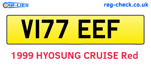 V177EEF are the vehicle registration plates.