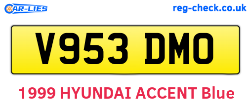 V953DMO are the vehicle registration plates.