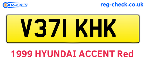 V371KHK are the vehicle registration plates.
