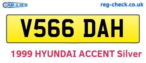 V566DAH are the vehicle registration plates.
