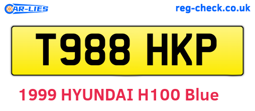 T988HKP are the vehicle registration plates.