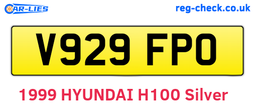 V929FPO are the vehicle registration plates.