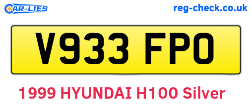 V933FPO are the vehicle registration plates.