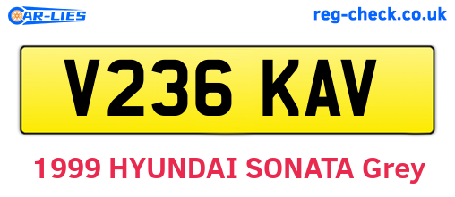 V236KAV are the vehicle registration plates.