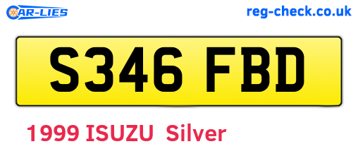 S346FBD are the vehicle registration plates.
