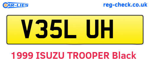 V35LUH are the vehicle registration plates.