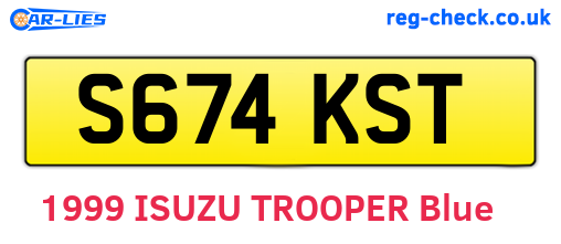 S674KST are the vehicle registration plates.