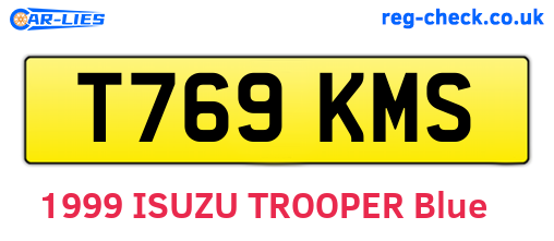 T769KMS are the vehicle registration plates.