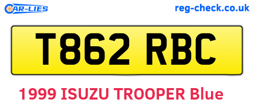 T862RBC are the vehicle registration plates.