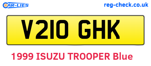 V210GHK are the vehicle registration plates.