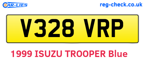 V328VRP are the vehicle registration plates.