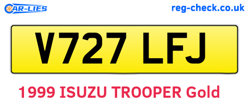 V727LFJ are the vehicle registration plates.