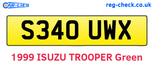 S340UWX are the vehicle registration plates.