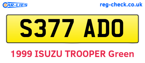 S377ADO are the vehicle registration plates.